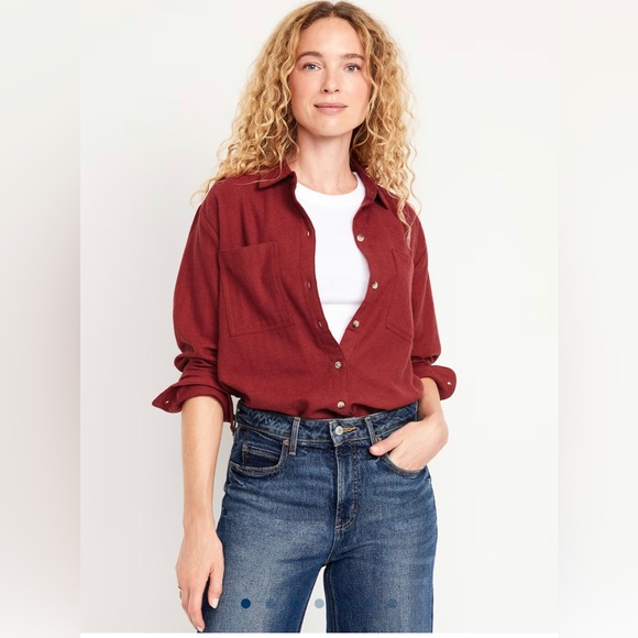 Old Navy Tops - 🆕 R Old Navy Women’s Flannel Boyfriend Button-Down Shirt